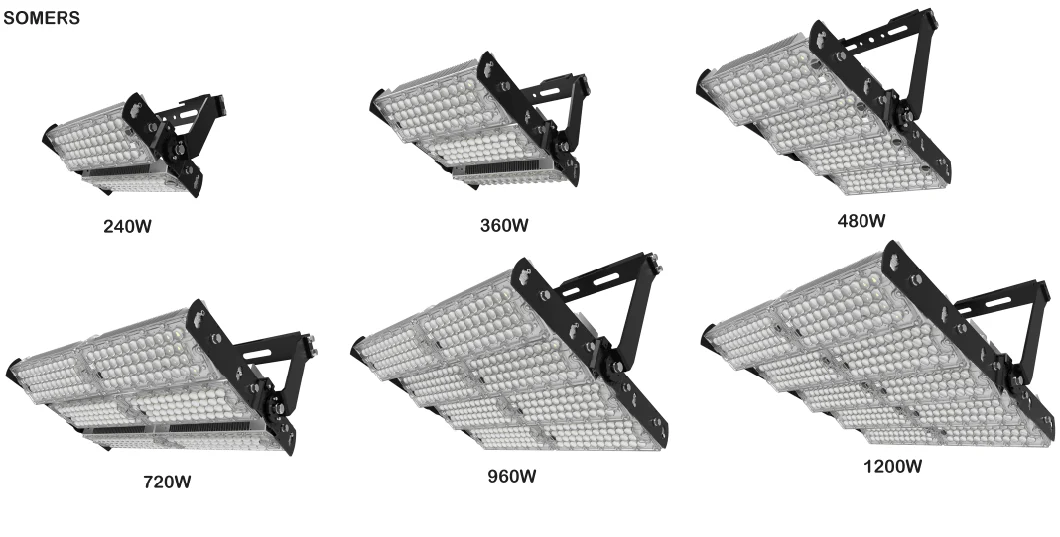 15m 30m Waterproof IP65 Football Field LED Stadium Flood Lighting with 5 Years Warranty Meanwell Driver